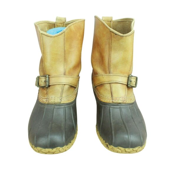 Vintage LL Bean 10 M Lounger Duck Boot Engineer Buckle Leather Unlined - Picture 5 of 10